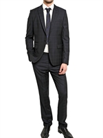 GIVENCHY - ABITO A UN BOTTONE IN LANA CHECK - BLU