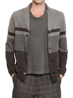 08 SIRCUS - GIACCA IN JERSEY DI COTONE A RIGHE - GRIGIO SCURO