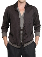 08 SIRCUS - GIACCA IN NYLON E JERSEY - GRIGIO SCURO