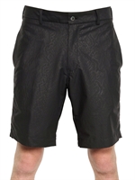 08 SIRCUS - PYTHON PRINTED NYLON SHORTS - BLACK
