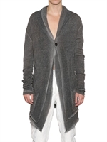 ISABEL BENENATO - CARDIGAN IN LINO LEGGERO - GRIGIO MELANGE
