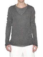 ISABEL BENENATO - MAGLIA IN LINO LEGGERO - GRIGIO MELANGE