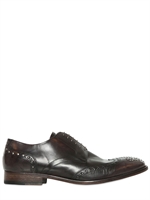 SARTORI GOLD - SCARPE DERBY IN PELLE CON BORCHIE - ANTRACITE