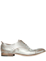 SARTORI GOLD - SCARPE OXFORD IN PELLE EFFETTO VINTAGE - ARGENTO