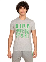 BIKKEMBERGS - T-SHIRT AUS JERSEY MIT BIKKEMBERGS-LOGO - GRAU/GRÜN