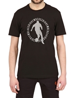 BIKKEMBERGS - BAUMWOLL JERSEY T-SHIRT MIT FUßBALLER - SCHWARZ/GRAU