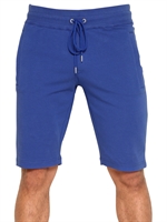 BIKKEMBERGS - COTTON JERSEY SLIM FIT BERMUDA SHORTS - BLUE