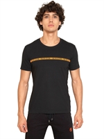BIKKEMBERGS - T-SHIRT AUS BAUMWOLLJERSEY MIT GUMMILOGO - NAVY/ORANGE