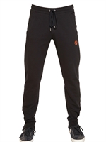 BIKKEMBERGS - RUBBER LOGO COTTON JERSEY JOGGING PANTS - NAVY/ORANGE