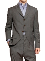 VIVIENNE WESTWOOD - THREE BUTTON STRETCH COOL WOOL JACKET - GREY