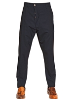 VIVIENNE WESTWOOD - 18CM COOL WOOL ASYMMETRIC TROUSERS - NAVY