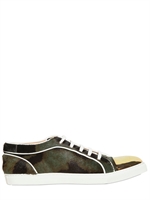 LOUIS LEEMAN - SNEAKERS IN CAVALLINO STAMPATO - VERDE