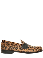 LOUIS LEEMAN - LOAFERS MIT PONYHAARDRUCK UND MICRO-NIETEN - NUT/BLACK