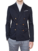 PIERRE BALMAIN - DOPPIOPETTO IN RASATELLO DI COTONE STRETCH - BLU