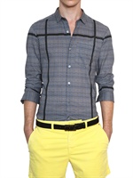 PIERRE BALMAIN - HEMD AUS BAUMWOLLMUSSELIN MIT IKATDRUCK - WEISS/BLAU