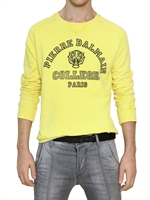 PIERRE BALMAIN - VERWASCHENES FLEECE-SWEATSHIRT MIT DRUCK - GELB