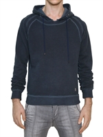 PIERRE BALMAIN - VERWASCHENES BAUMWOLLFLEECE-SWEATSHIRT MIT KAPUZE - NAVYBLAU