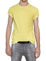 PIERRE BALMAIN - VERWASCHENES T-SHIRT AUS BAUMWOLLJERSEY - GELB