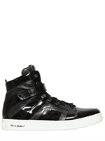 PIERRE BALMAIN - SNEAKERS ALTE IN PELLE - NERO/ARGENTO