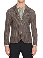 ICEBERG - BLAZER IN MAGLIA DI COTONE - MARRONE/BIANCO