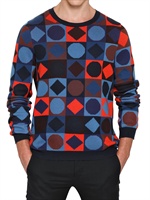 ICEBERG - MAGLIA IN COTONE MULTICOLOR FANTASIA GEOMETRICA - MULTICOLORE