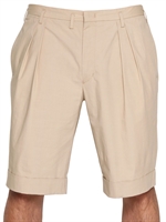 ICEBERG - EXTRA FINE COTTON POPLIN PLEATED SHORTS - BEIGE