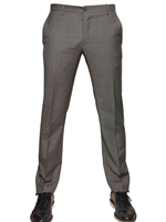 SALVATORE FERRAGAMO - 20CM COOL WOOL TROUSERS - GREY