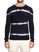 SALVATORE FERRAGAMO - TIE DYE LIGHT WOOL SWEATER - NAVY/WHITE