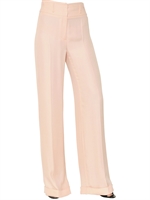 FRANCESCO SCOGNAMIGLIO - HIGH WAIST SILK CREPE TROUSERS - PINK
