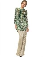 FRANCESCO SCOGNAMIGLIO - LEOPARD PRINTED SILK CHIFFON SHIRT - LEOPARD