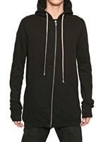 RICK OWENS - BAUMWOLL FLEECE ÜBERGROßES SWEATSHIRT - SCHWARZ