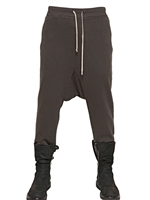 RICK OWENS - PANTALONI JOGGING IN FELPA DI COTONE - POLVERE