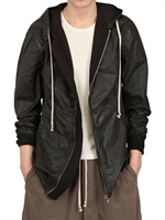 RICK OWENS - PARKA IN COTONE POPELINE CERATO - NERO