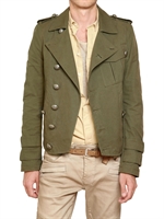 BALMAIN - GIACCA IN TELA DI COTONE - KHAKI