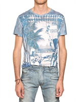 BALMAIN - T-SHIRT AUS BAUMWOLLJERSEY MIT ZIRKUSDRUCK - BLAU
