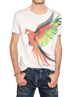 BALMAIN - JERSEY T-SHIRT MIT SITTICHDRUCK - HELLGRAU