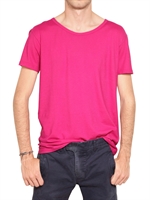 BALMAIN - BAUMWOLL JERSEY T-SHIRT - FUCHSIE