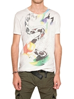 BALMAIN - T-SHIRT AUS BAUMWOLLJERSEY MIT SCHLANGENDRUCK - WEIß