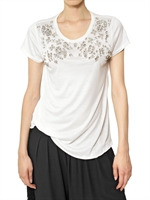 JAY AHR - CRYSTALS ON COTTON JERSEY T-SHIRT - WHITE
