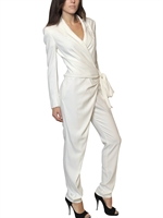 VIKTOR&ROLF - STRETCH VISCOSE CADY JUMPSUIT - WHITE