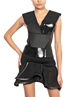 MUGLER - PUNTO MILANO AND NEOPRENE TOP - BLACK