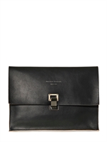 PROENZA SCHOULER - POCHETTE GRANDE IN PELLE BICOLORE - BLACK/PEACH