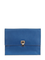 PROENZA SCHOULER - POCHETTE GRANDE IN PELLE BICOLORE - PEACOCK/GREY