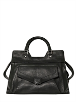 PROENZA SCHOULER - PS13 KLEINE HANDTASCHE AUS GEBÜRSTETEM LEDER - SCHWARZ