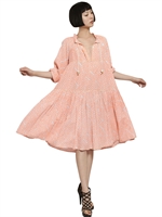 YVONNE S - KLEID AUS BIOBAUMWOLLE MIT KORDELZUG - PINK