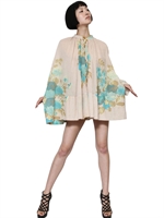 YVONNE S - ORGANIC COTTON PRINTED SHIRT - BEIGE/BLUE