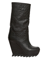 CAMILLA SKOVGAARD - STIVALI IN PELLE STAMPA COCCODRILLO 120MM - NERO