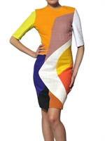 ROKSANDA ILINCIC - ABITO IN CREPE DI LANA E TWEED DI COTONE - MULTICOLORE