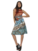 PROENZA SCHOULER - BEDRUCKTES SEIDEN DUCHESS KLEID MIT NIETEN - MULTI