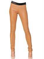 DROME - STRETCH NAPPA PLONGÉ TROUSERS - TAN